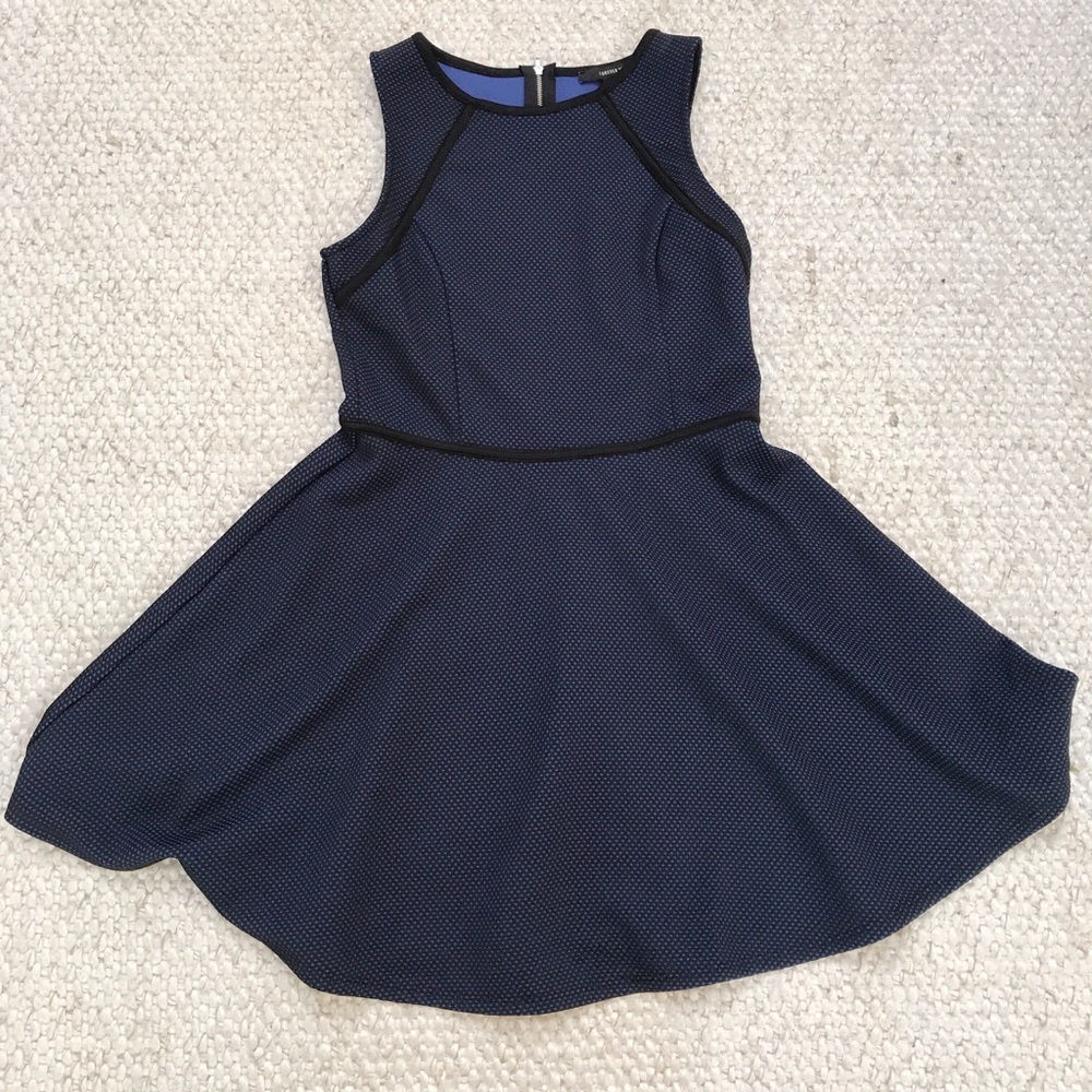 Black and blue mini dress.